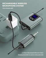 Şarj edilebilir kablosuz mikrofon sistemi PA hoparlör kayıt mikrofonu kulaklık/Stand/yaka mikrofon Bodypack verici alıcı