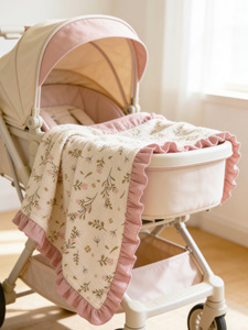 <span class=keywords><strong>Couverture</strong></span> d'emmaillotage pour <span class=keywords><strong>bébé</strong></span> en tissu crêpe de coton à design personnalisé, 4 couches de gaze de mousseline, pour nouveau-né - Product Image 4