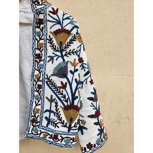 TNT Suzani Quilted Eco-Friendly Breathable Winter <b>White</b> <b>Jacket</b> Solid Design New Arrival Elegant Mandarin Collar Short <b>Tweed</b> - Product Image 5