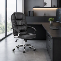 Chaise de bureau pivotante ergonomique de luxe en cuir à dossier haut, chaise de direction moderne, personnalisation OEM ODM, vente en gros