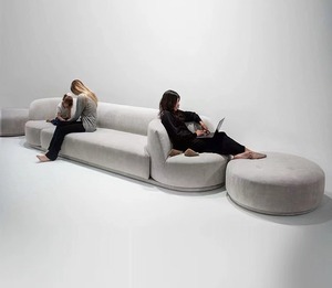 Canapé italien minimaliste Meubles de salon Canapé quatre places moderne et créatif Canapé pivotant à deux côtés en tissu - Product Image 4