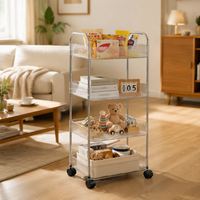 Chariot de rangement utilitaire de cuisine domestique en PET transparent avec roulettes – Offre spéciale