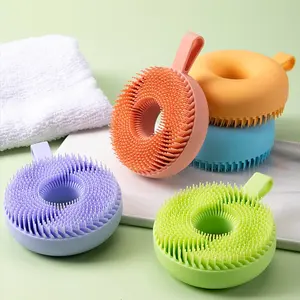 THEONE Silicone Hair Baby Massager Scrub Shampoo Shower Body Scrubber Bath Brush for Body Face Handle Silicon