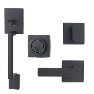 Juego de Cerradura con Manija de Palanca Estándar Americano para Dormitorio, Baño, Exterior y Uso en Hoteles - Diseño Ambidiestro y Fácil de Usar - Product Image 1