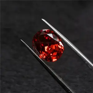 Directe Fabriek Goedkope Synthetische Diamant Granaat Machine Cut Ovale Vorm Zirconia Voor Ringen