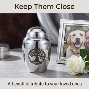 Tree of Life Engraved Metal Mini Keepsake <strong>Urn</strong>, Screw Lid Pocket Size Human Pet Partial Ashes Cremation Memorial Jar - Product Image 5