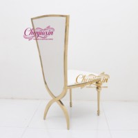 Tables et chaises de réception de luxe en acier inoxydable rond avec plateau en verre pour salles de mariage et événements - Vente en gros directe usine