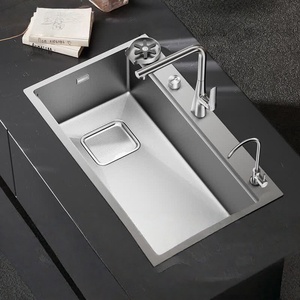 Stainless steel sink large single tank kitchen household left side drainage dishwashing sink <b>vegetable</b> basin - Product Image 6