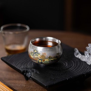 Taza de té plateada redonda individual para juego de té Kung Fu, uso doméstico, regalo sin tapa, origen Dehua, material de plata de ley. - Product Image 5