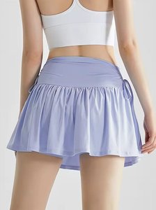 Benutzer definierter Falten-Tennis rock für Frauen mit hoher Taille Neues Design Schnellt rockn ender Fitness rock mit Schnürung und Kordel zug - Product Image 4
