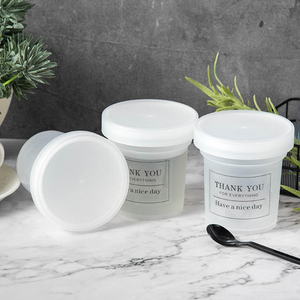 Gobelet en plastique jetable à double paroi de qualité alimentaire PP de 500 ml avec couvercle en spirale pour yaourt, dessert, bubble tea et fruits - Product Image 5