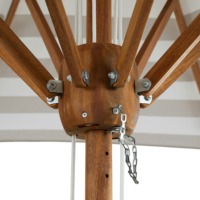 Parasol de jardin extérieur personnalisable en bois massif avec mât central pour hôtel, plage, terrasse et piscine