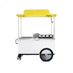 2024 T07d Hotdog Streetfood Kar Volwassen Elektrische Driewieler Hand Push Outdoor Bakfiets Koffie Fiets