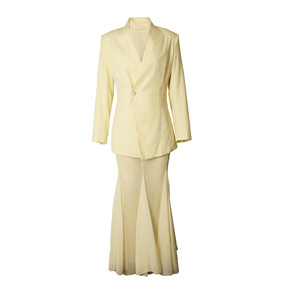 Autumn New Elegant Fashionable Temperament Office Solid Color & Mesh Skirt Two Piece <b>Set</b> for Women Fashion - Product Image 6