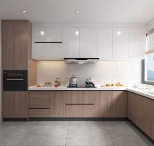 Gabinetes de Cocina Blancos Brillantes de Lujo Estilo Americano, Muebles de Cocina Modernos Lacados - Product Image 3