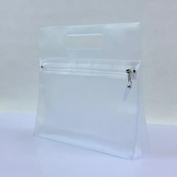 Sac à cosmétiques en Pvc Transparent imperméable à glissière/zip, trousse de maquillage pour femmes sac en plastique tridimensionnel Transparent de voyage