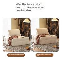 Sofá Cama Multifuncional Extensible Individual GEDO 2026, Estilo Wabi Sabi Cream Puff, Tela con Relleno de Esponja