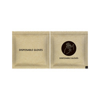 Gants alimentaires de cuisine jetables Offre Spéciale emballage en papier Kraft gants PE emballés individuellement pour Salon de beauté de barbier