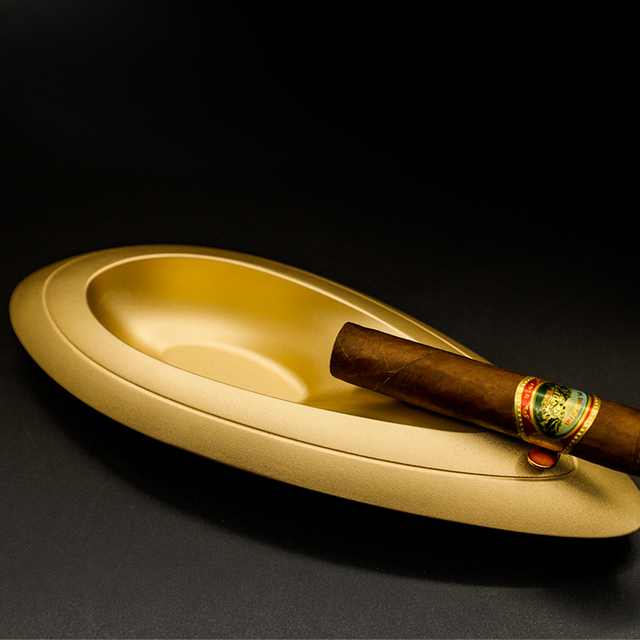 New Style Solid Round Luxury Large Smokeless Easy Clean GUEVARA Aluminum-magnesium Alloy Cigar Ashtray