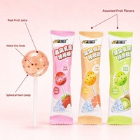 Op maat gemaakte OEM ODM lolly's gemengde fruitsap chia zaad bolvormige harde snoepjes groothandel partij cadeau kinderen