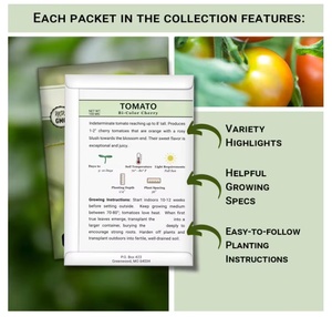 Collection de Variétés de Tomates Ancestrales Non-OGM : Noires, Grandes, Rouges, Oranges, Bicolores, Cerises, Jaunes, Poires pour la Maison - Product Image 2