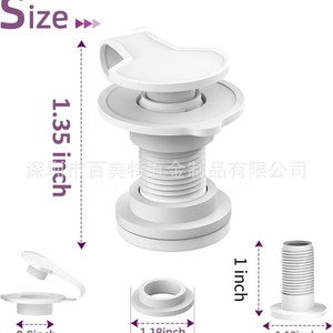 Cooler Drain Plug Assembly 1 Inch Shaft White Plastic 2 Pack For Coleman 50 58 Fishing Box - Product Image 2