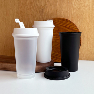 Tasse à café réutilisable de 500 ml facile à utiliser avec couvercle rabattable, mug en plastique durable et récipient à boisson pour les trajets quotidiens - Product Image 6