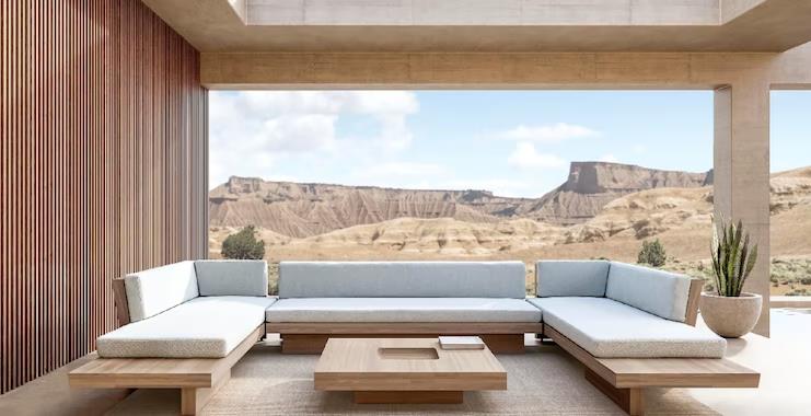 Patio Outdoor Modern Luxury Outdoor Garden Furniture Teak Wood Sofa with Table Sofa Sets