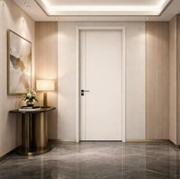 Portes intérieures en bois massif MDF avec placage en mélamine couleur noyer moderne, isolation phonique pour chambre et école