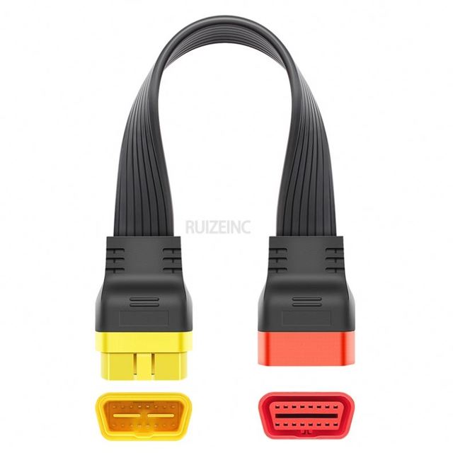 OBD2 Flat Full 16Pin Extension Cable Durable and Faster Works for OBD2 Auto Diagnostic Tool Car Scanner for  Vehicles