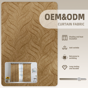 Tela de Cortina Jacquard de Lujo, 100% Poliéster, Opaca, <span class=keywords><strong>por</strong></span> Metro, OEM y ODM, Diseño Geométrico Moderno en Dos Tonos, con Relieve - Product Image 1