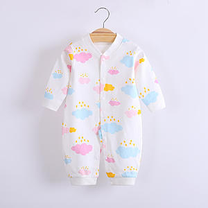 Automne décontracté Super mignon <span class=keywords><strong>combinaison</strong></span> coton peigné imprimé bébé barboteuse manches longues tricoté Homewear pour nouveau-nés ramper bébés - Product Image 6