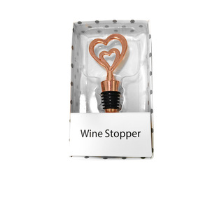 Valentine Heart Shape Wine Stopper Rose Gold Zinc Alloy Food Grade For Wine Bottle Sealing - Product Image 2