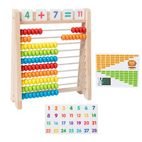 Ábaco de Cuentas de Madera Montessori, Juguetes Educativos de Aprendizaje de Matemáticas para Niños, Juego de Contar y Calcular Números para Niños y Niñas