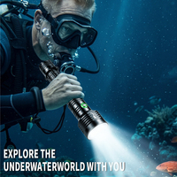 Linterna de Buceo LED Profesional de 1500lm, Impermeable IPX8, Antorcha Subacuática de Largo Alcance de 300M, Lámpara de Buceo Recargable 26650