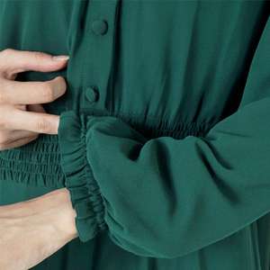 Abaya — Robe musulmane en <span class=keywords><strong>mousseline</strong></span> de soie, taille élastique, deux couches, Caftan, vêtements islamiques, Jilbab <span class=keywords><strong>Djellaba</strong></span>, dubaï, pour femmes - Product Image 6