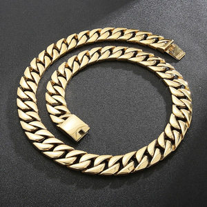 Collier large et épais Kalen en <span class=keywords><strong>acier</strong></span> <span class=keywords><strong>inoxydable</strong></span> de 24 mm, style hip-hop tendance pour <span class=keywords><strong>homme</strong></span>, motif bambou, design imposant - Product Image 4