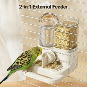 Automatic Pet <b>Feeder</b> With Adjustable Height For <b>Cats</b> Plastic Dual Container Water And Food Dispenser Modern Design Indoor Use - Product Image 2