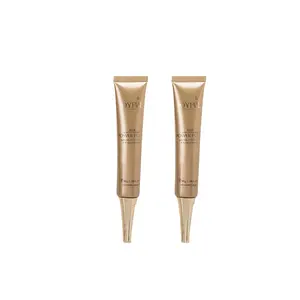 Empty 10g 15g 20g Plastic Packaging Squeeze Tube for eye cream with gold silver top lid and long nozzle tube