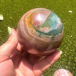 Esfera Decorativa de Jaspe Oceánico de 7-7.5cm, Artículo Espiritual Natural, Cristal Curativo Hecho a Mano para Decoración del Hogar - Product Image 3