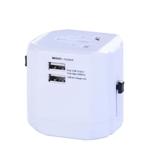 Adaptador de viaje Universal, Cargador rápido con puertos USB inteligentes, para Reino Unido, EE. UU., Australia y Europa