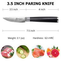 Kp5 Oem Schilmes 3.5 Inch Japanse Vg10 Stalen Kern Damascus Mes Keukenmes G10 Handvat Scherp Koksmes