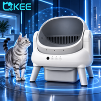 Bac à litière pour chat QKEE à nettoyage automatique, grande capacité de 50 L, bac à litière intelligent automatique avec contrôle par application pour plusieurs chats