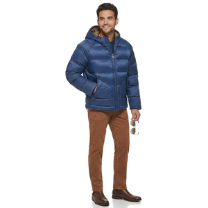 Blouson d'hiver pour homme en toile, col montant, logo personnalisé sur le devant, blouson matelassé respirant et à séchage rapide - Product Image 1