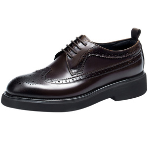 Zapatos de Cuero Casuales de Negocios Británicos con Relieve Brook, Suelas Gruesas Brillantes, Hechos a Mano con Acabado Pintado, para Hombre, Otoño, Estampado de Leopardo - Product Image 4