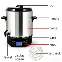Autocuiseur et bouilloire électrique numérique 27 litres 1800W pour confitures et gelées, idéal pour usage domestique et hôtelier