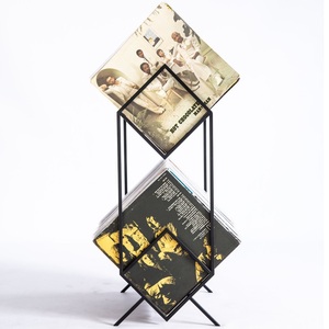 Metal Record storage holder Double deck LP stand
