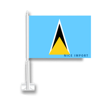Drapeau de Pohnpei pour voiture, drapeau pour fenêtre de voiture en polyester, mât inclus, décorations patriotiques pour les célébrations de festivals et les défilés