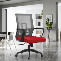 Chaise de bureau pivotante moderne avec dossier en maille élastique, hauteur réglable, structure en fer