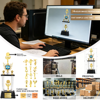 Trofeo de Plástico Grande Personalizado para Deportes, Premio Conmemorativo con Figuras y Logotipo Intercambiables, Venta al Por Mayor